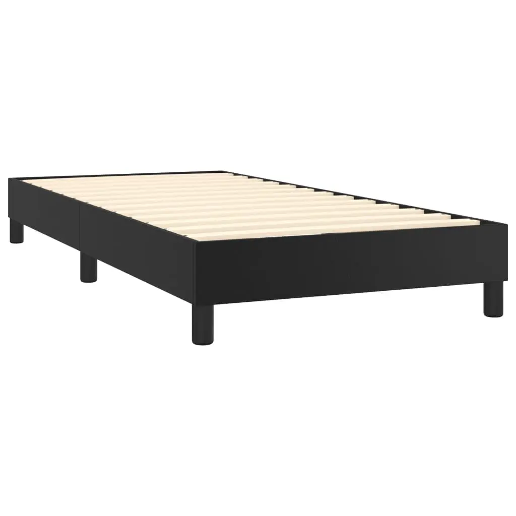 Box Spring Bed with Pocket Spring Mattress King Single Size Black Adjustable Headboard