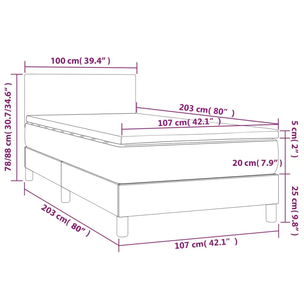 Box Spring Bed with Pocket Spring Mattress King Single Size Black Adjustable Headboard