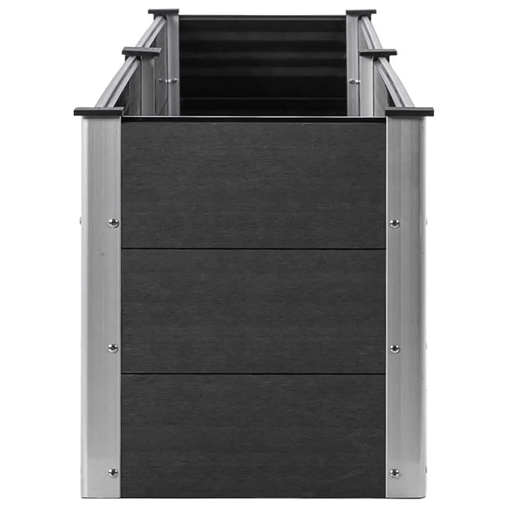 Garden Raised Bed Planter Wood Plastic Composite 200x50x54 cm Grey