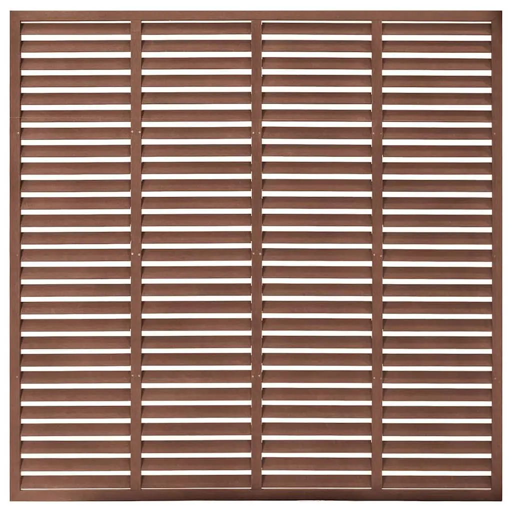 Louver Fence Panel Wood Plastic Composite 180x180cm Brown Outdoor Privacy Screen