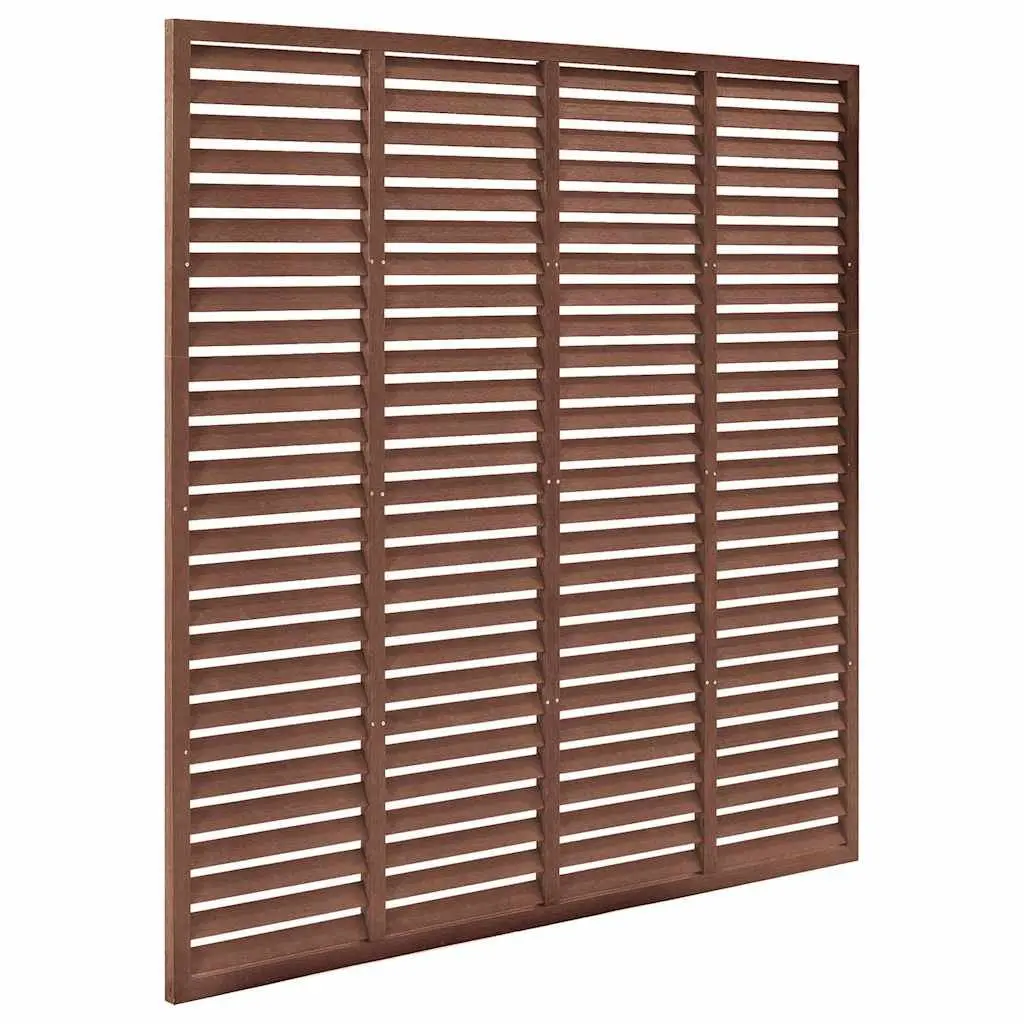 Louver Fence Panel Wood Plastic Composite 180x180cm Brown Outdoor Privacy Screen