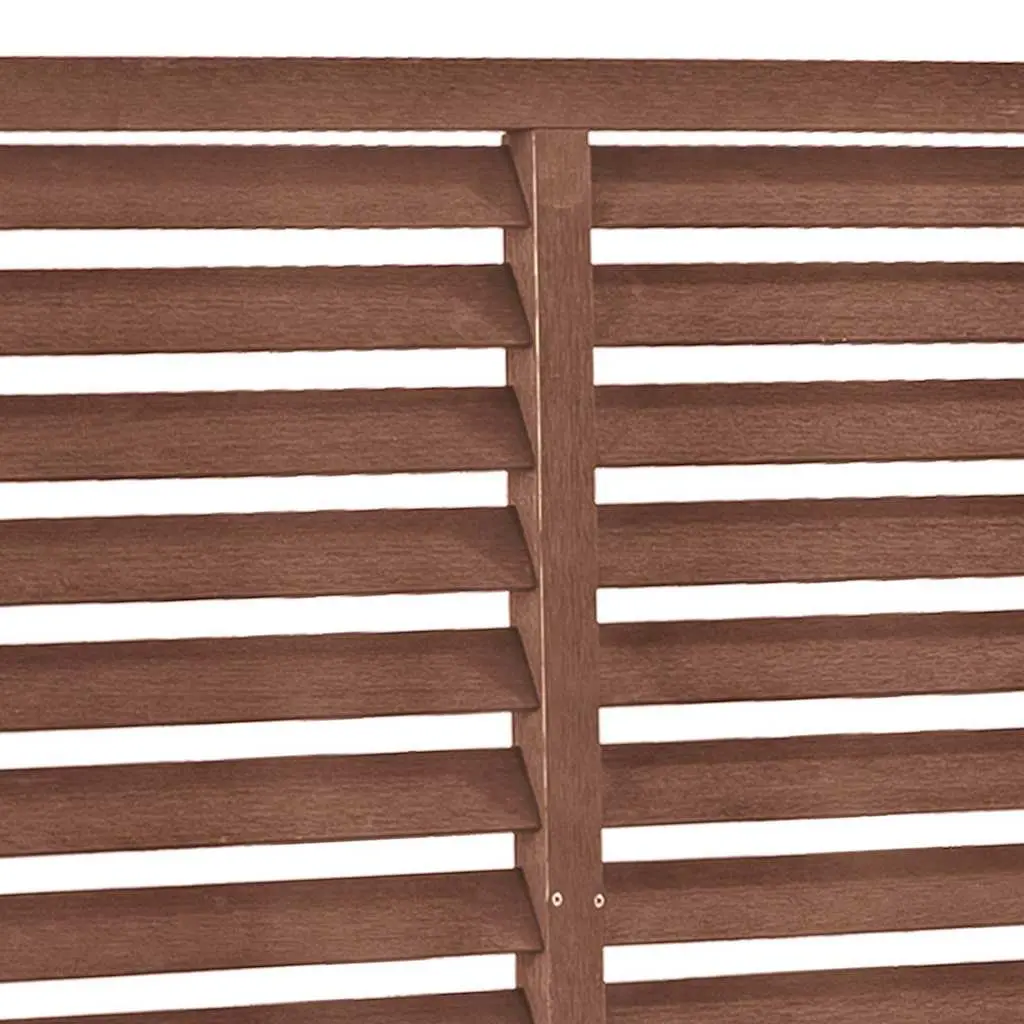Louver Fence Panel Wood Plastic Composite 180x180cm Brown Outdoor Privacy Screen