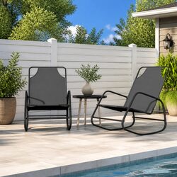 Rocking Sun Lounger for Gardens and Patios in Grey