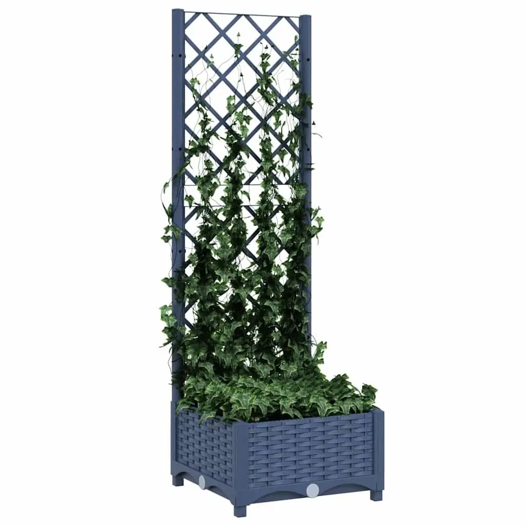 Garden Planter Trellis Support Weather-Resistant 40 x 40 x 121.5 cm Grey PP