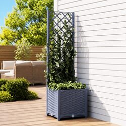 Perfect Fit for Your Garden: Grey Planter with Trellis