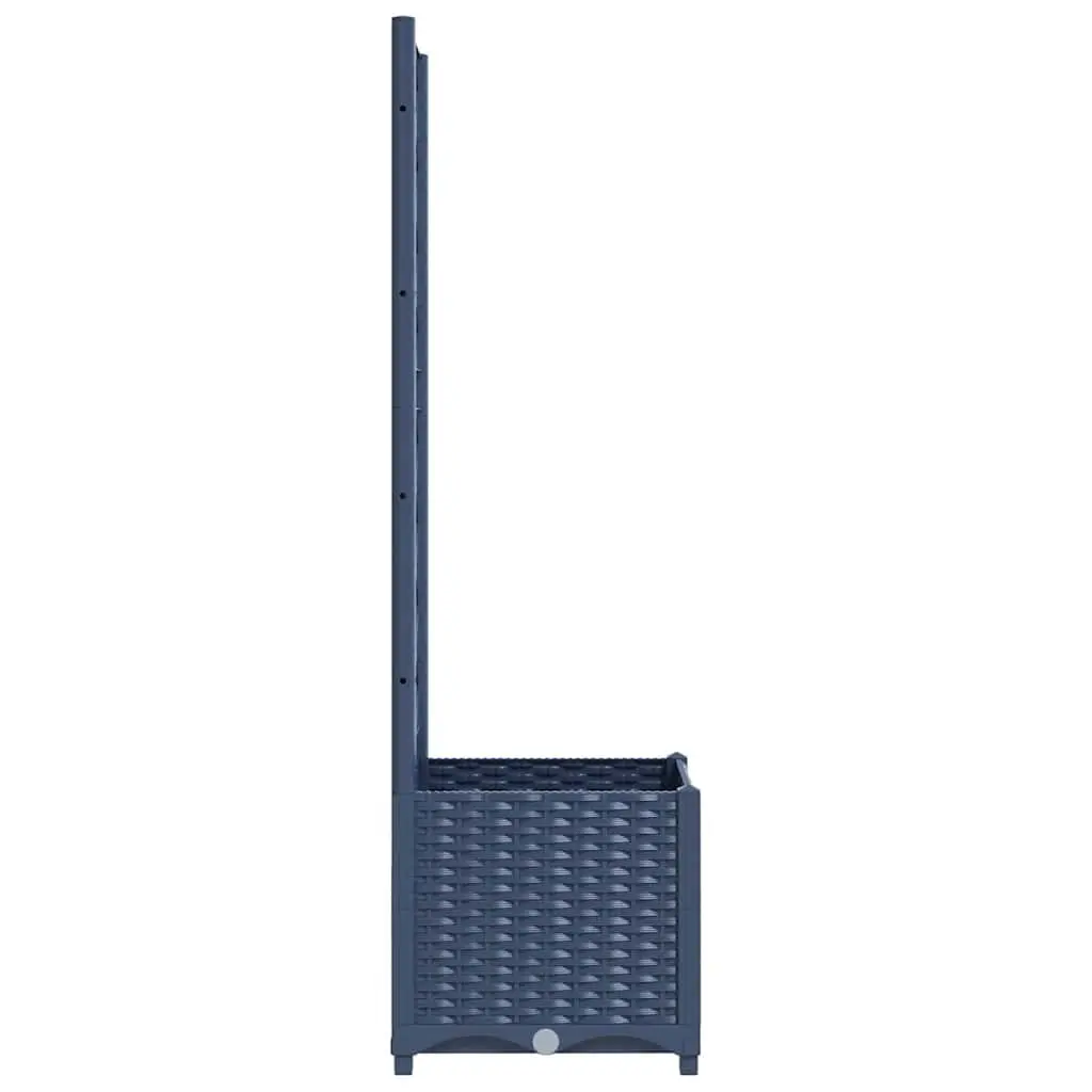 Garden Planter with Trellis PP 40x40x136cm Grey