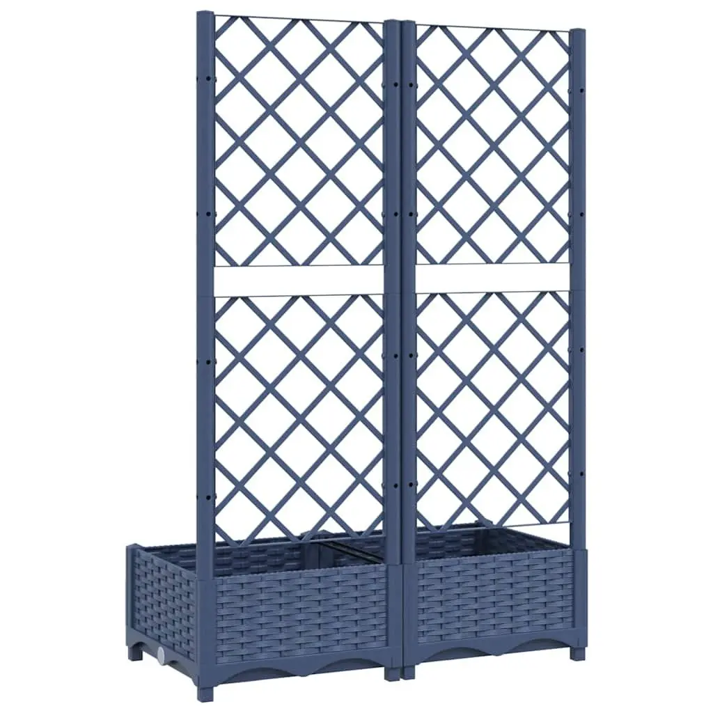 Garden Planter with Trellis PP 80x40x121.5cm Grey