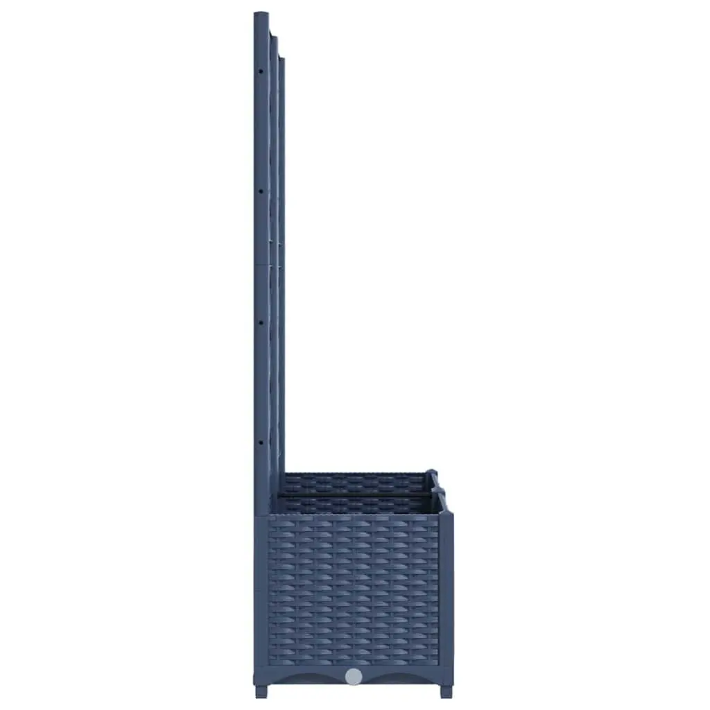 Garden Planter Grey PP with Trellis for Climbing Plants 80 x 40 x 136 cm