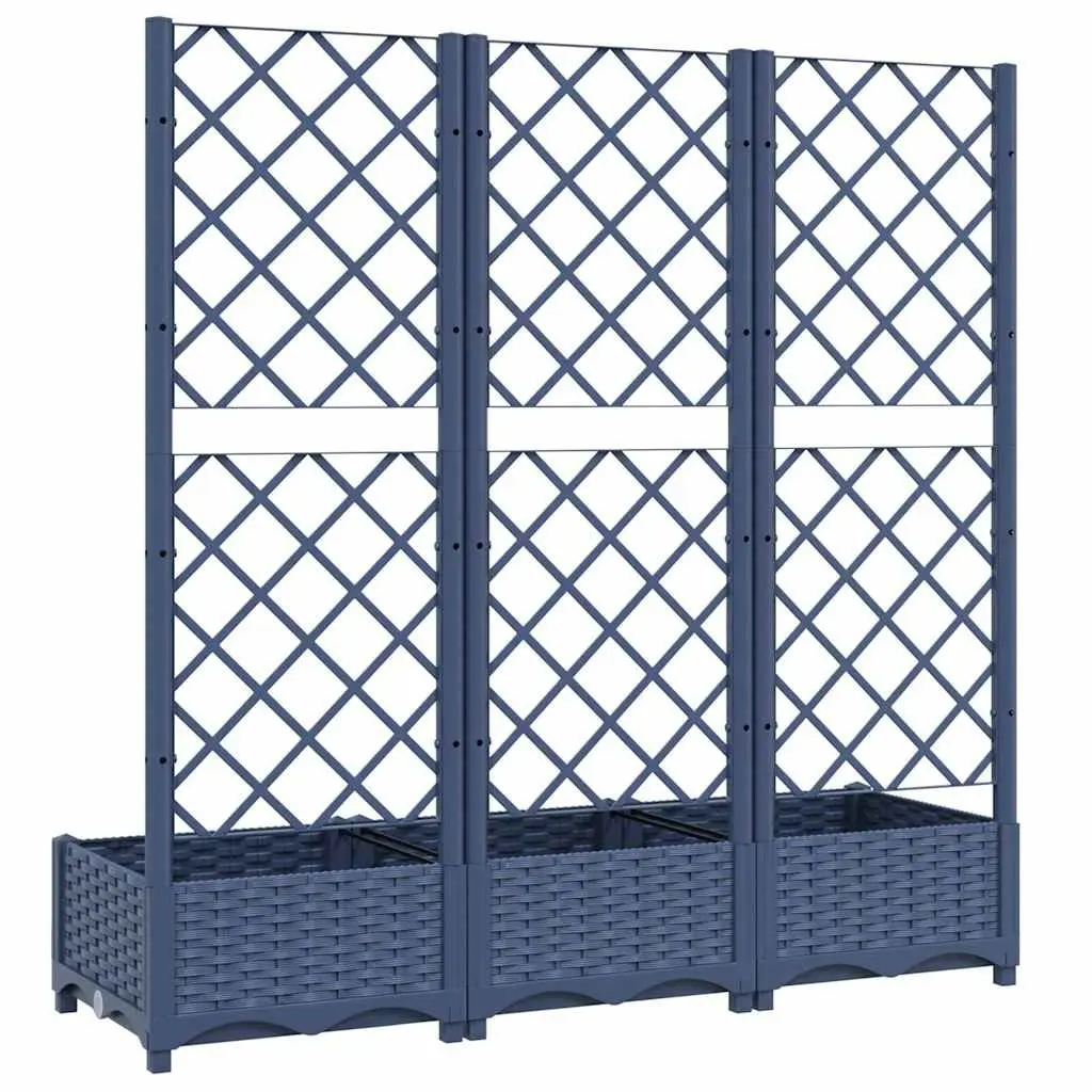 Garden Planter with Trellis Grey 120x40x121.5cm Outdoor Climbing Plant Support
