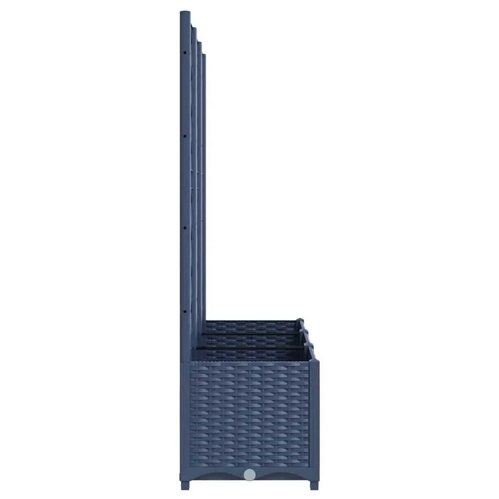 Garden Planter with Trellis Weather-Resistant PP 120 x 40 x 136 cm Grey
