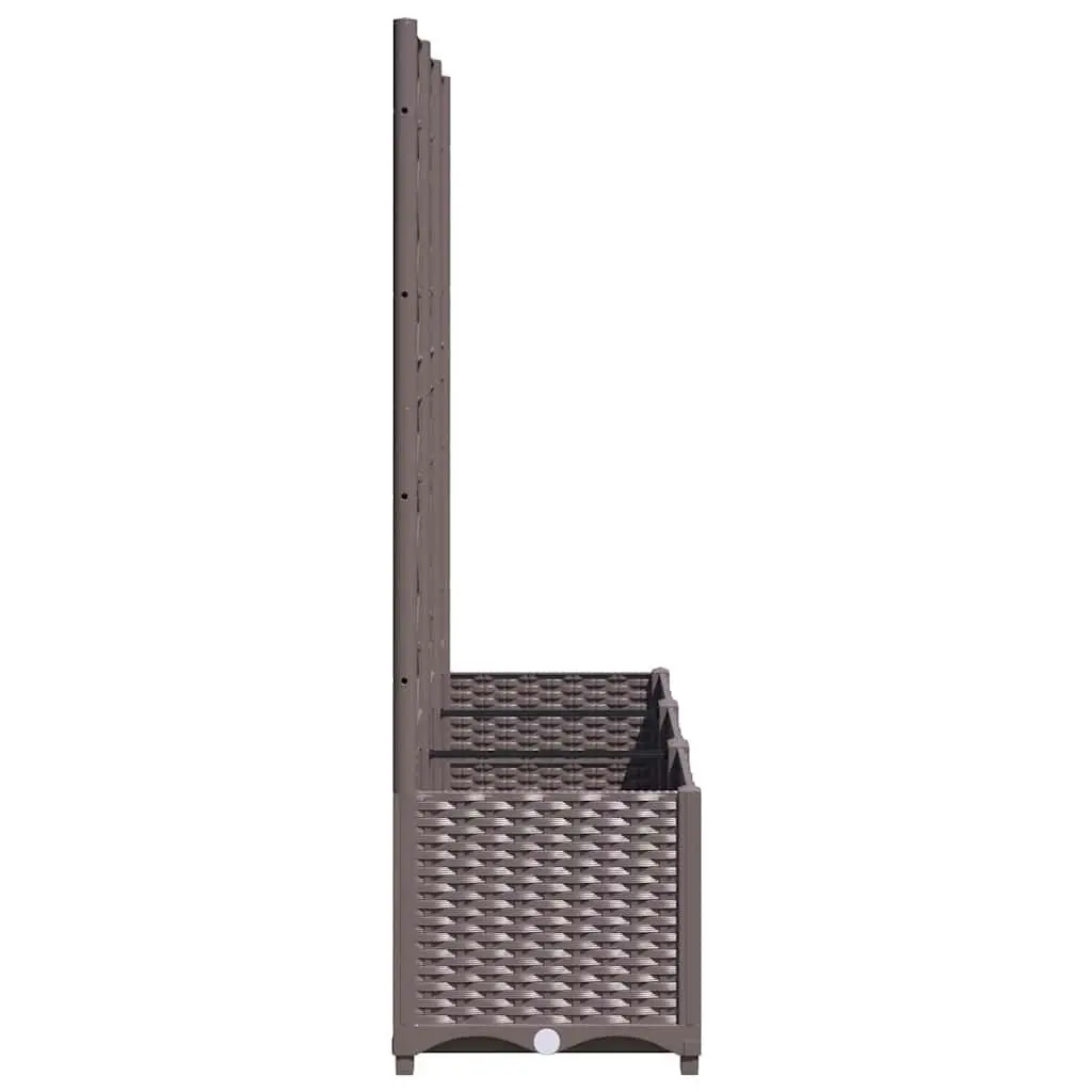 Garden Planter with Trellis Brown Outdoor Climbing Plants Support Flowers Pots