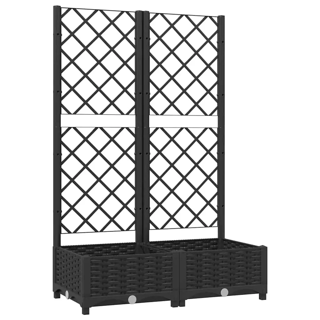 Garden Planter with Trellis Weather-Resistant Black 80 x 40 x 121.5 cm