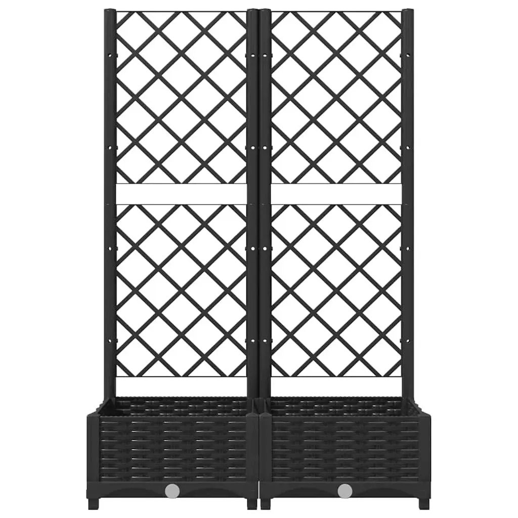 Garden Planter with Trellis Weather-Resistant Black 80 x 40 x 121.5 cm
