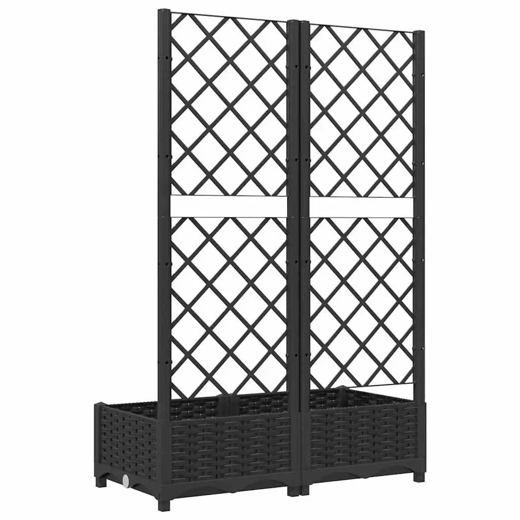 Garden Planter with Trellis Weather-Resistant Black 80 x 40 x 121.5 cm