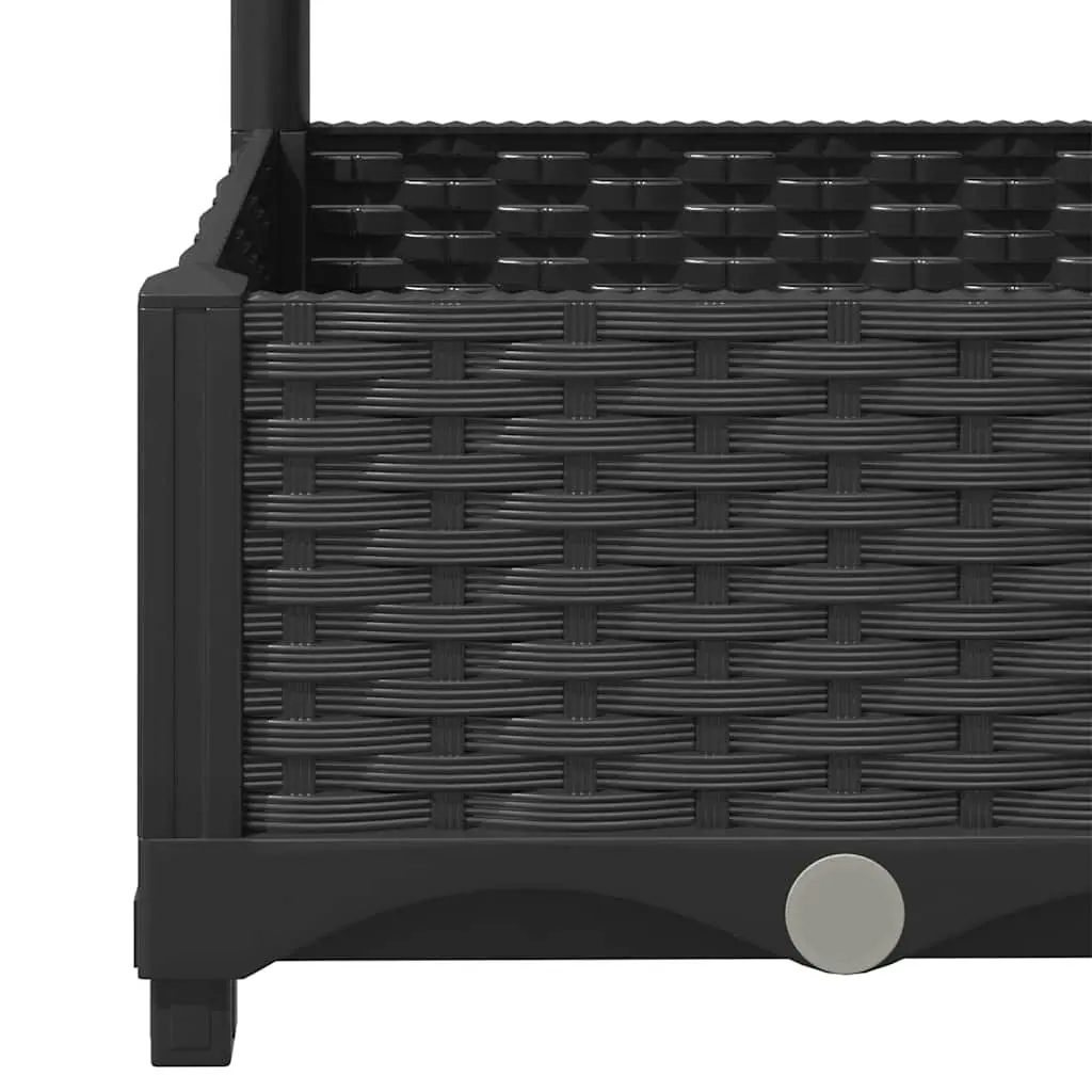 Garden Planter with Trellis Weather-Resistant Black 80 x 40 x 121.5 cm