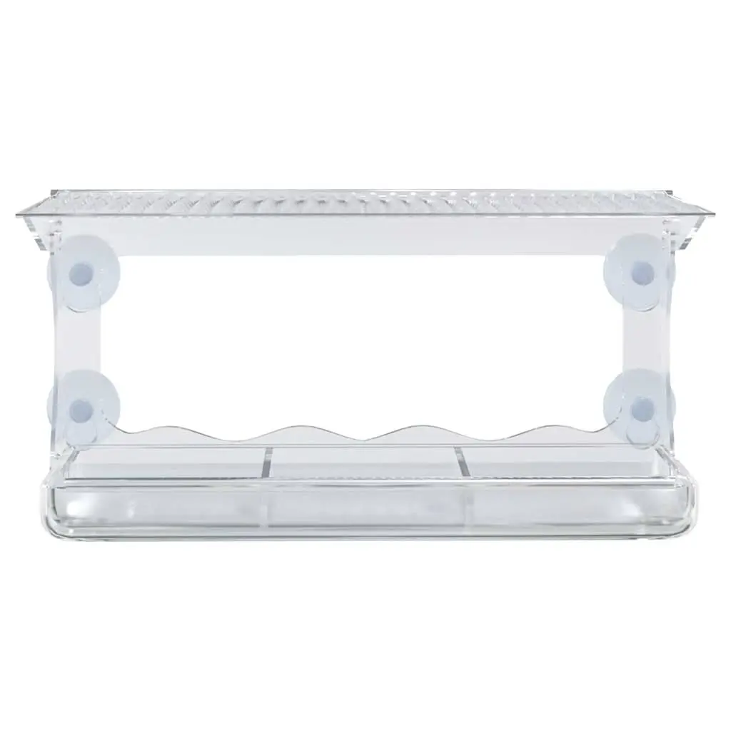 Transparent Acrylic Bird Feeders Set of 2 Outdoor Window Feeding Stations 30x12x15cm