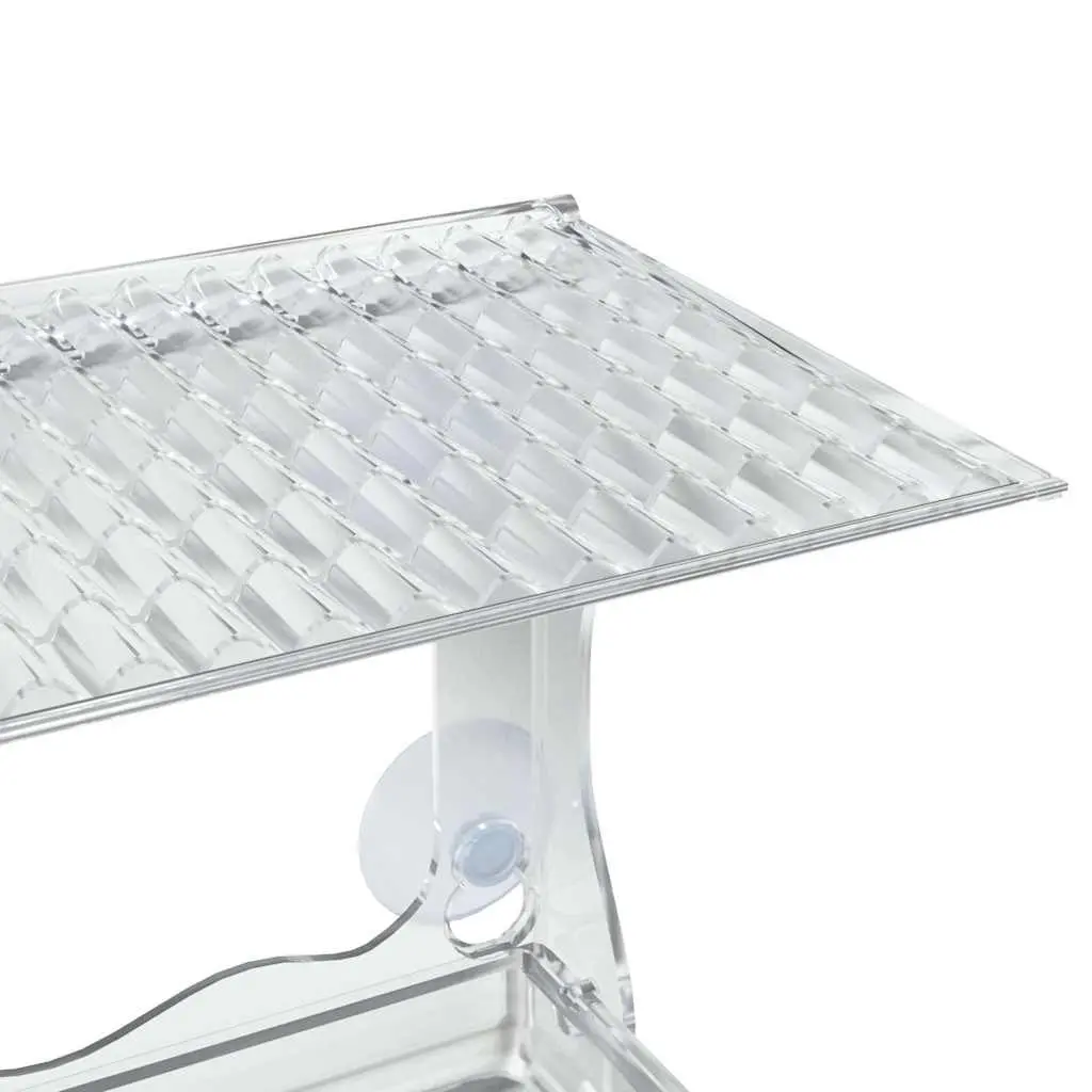 Transparent Acrylic Bird Feeders Set of 2 Outdoor Window Feeding Stations 30x12x15cm