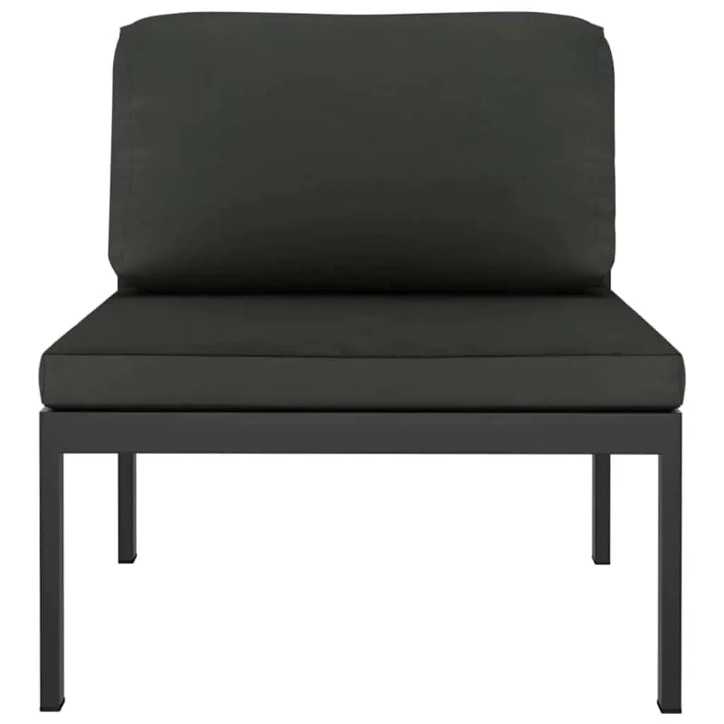 Garden Sofa Set Modular Aluminium 3 Piece Anthracite Outdoor Furniture with Cushions