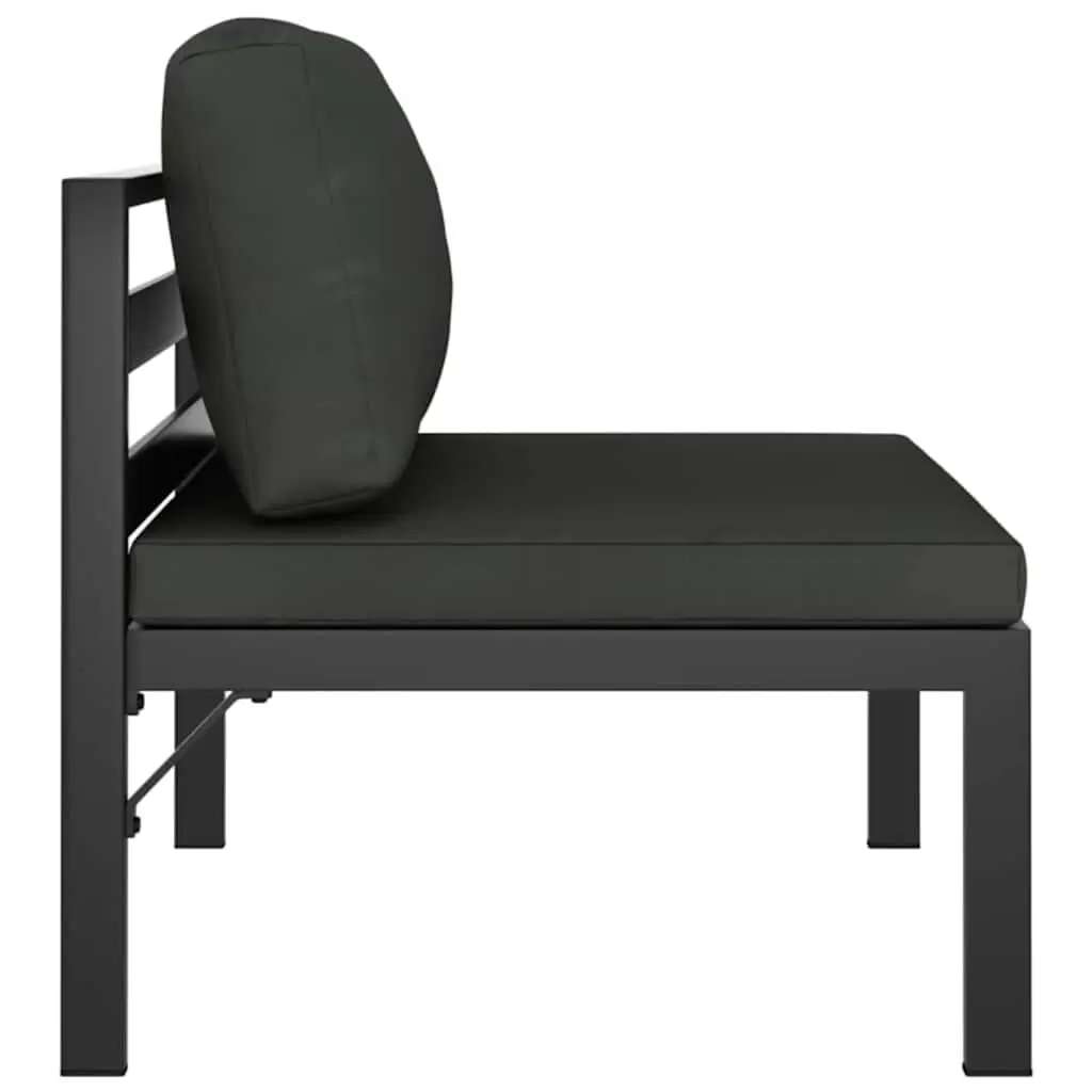 Garden Sofa Set Modular Aluminium 3 Piece Anthracite Outdoor Furniture with Cushions