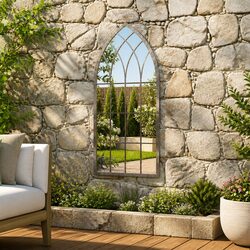 Practical Garden Mirror for Easy Outdoor Decor 100x45cm