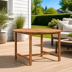 Round Outdoor Dining Table Ø110cm – Solid Teak