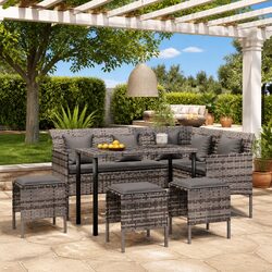 Practical L-Shaped Outdoor Sofa Set for Home Use