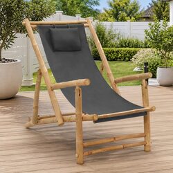 Deck Chair for Outdoor Relaxation with Bamboo Frame