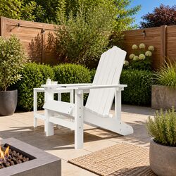 Outdoor Adirondack Chair Garden Patio Seating White Weather Resistant Armchair