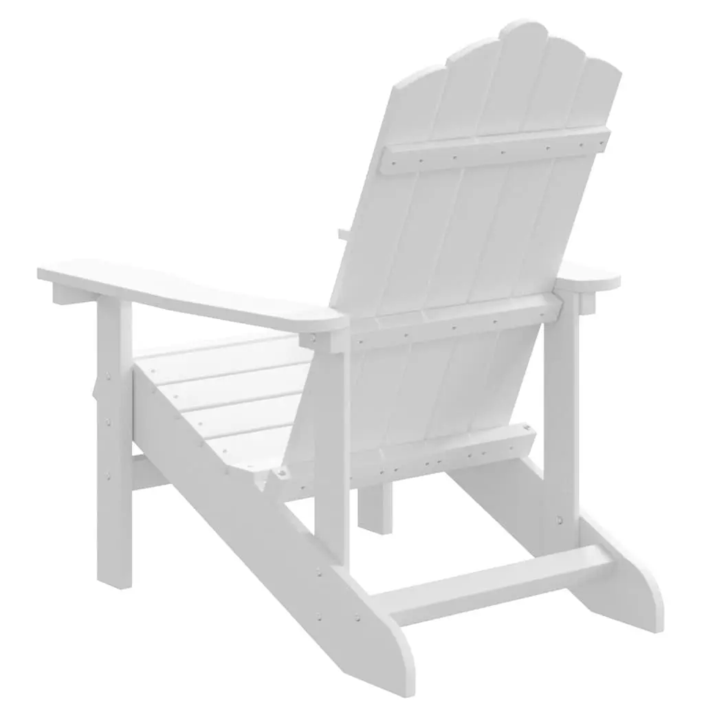 Adirondack Chair HDPE Weather Resistant White Outdoor Patio Armchair