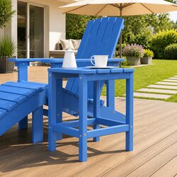 Practical Blue Adirondack Side Table for Your Garden