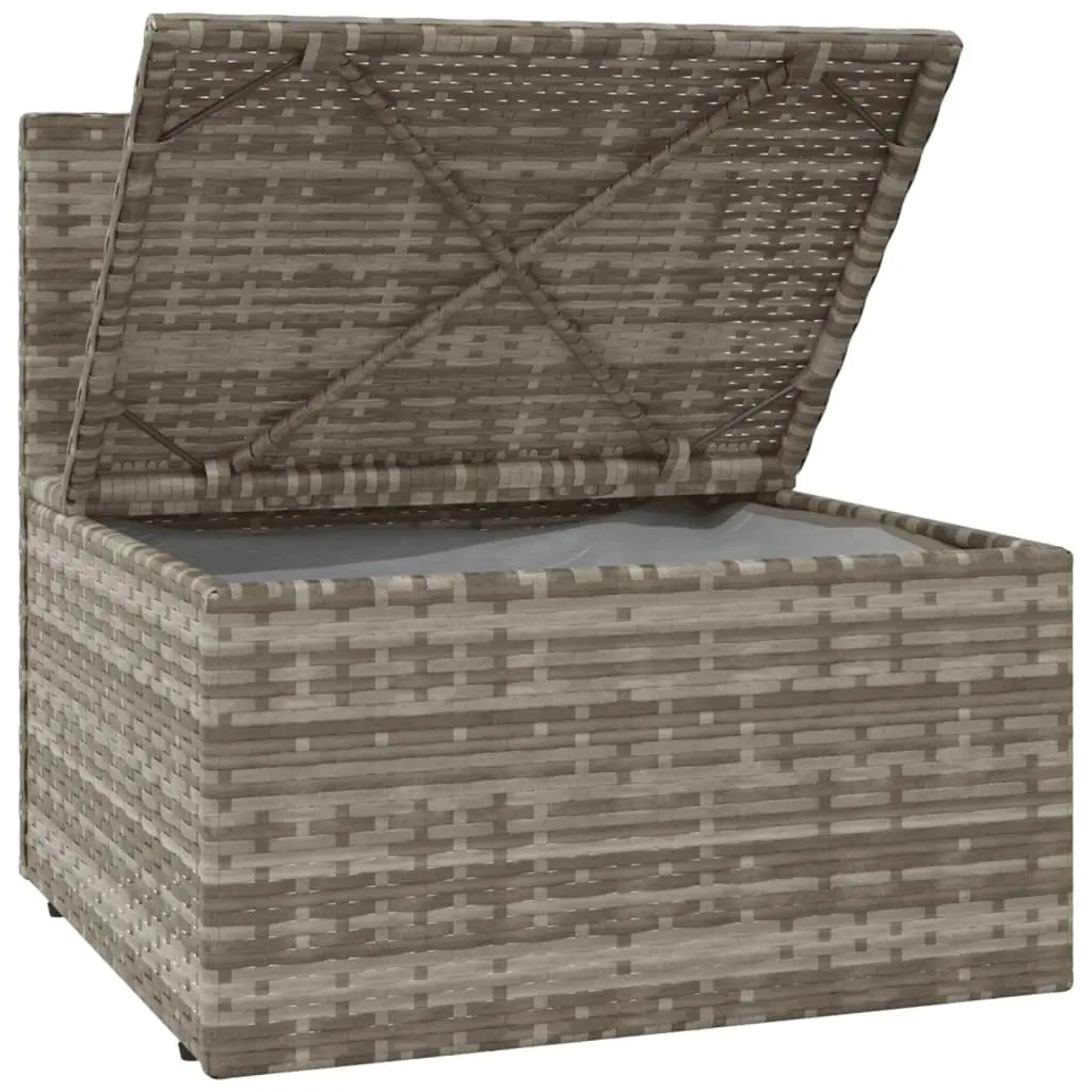 Outdoor Seating Middle Sofa Grey Poly Rattan with Cushions and Steel Frame 57x57x56cm