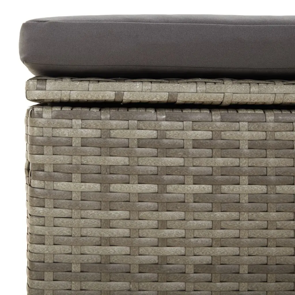 Garden Corner Sofa Poly Rattan Grey Outdoor Seating with Cushions