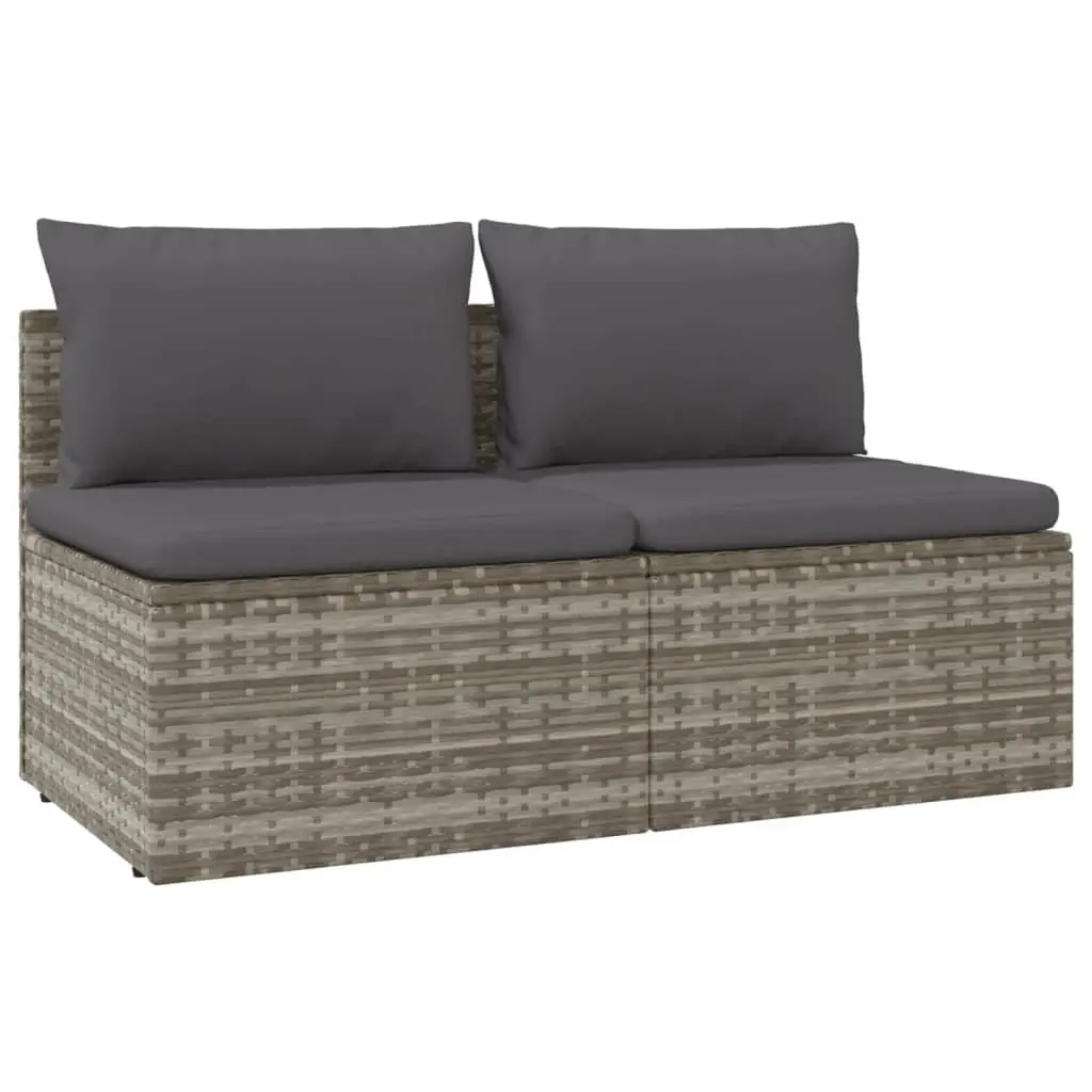 Grey 2-Seater Outdoor Sofa Poly Rattan Furniture with Cushions for Garden and Patio Use