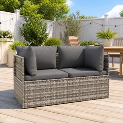 2-Seater Garden Sofa with Cushions for Outdoor Relaxation
