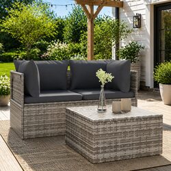 3 Piece Garden Lounge Set with Cushions