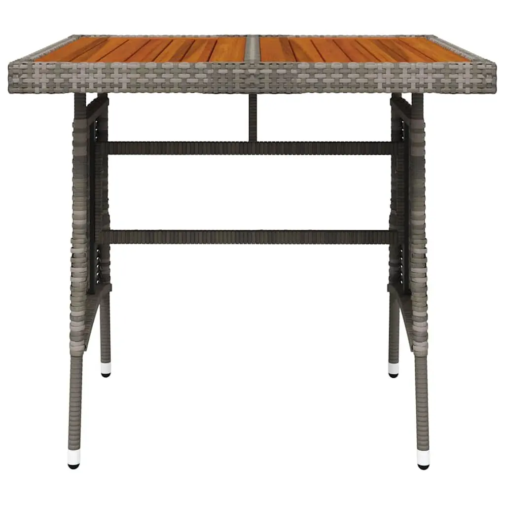 Garden Table Acacia Wood Powder-coated Steel Grey Outdoor Dining Patio Furniture
