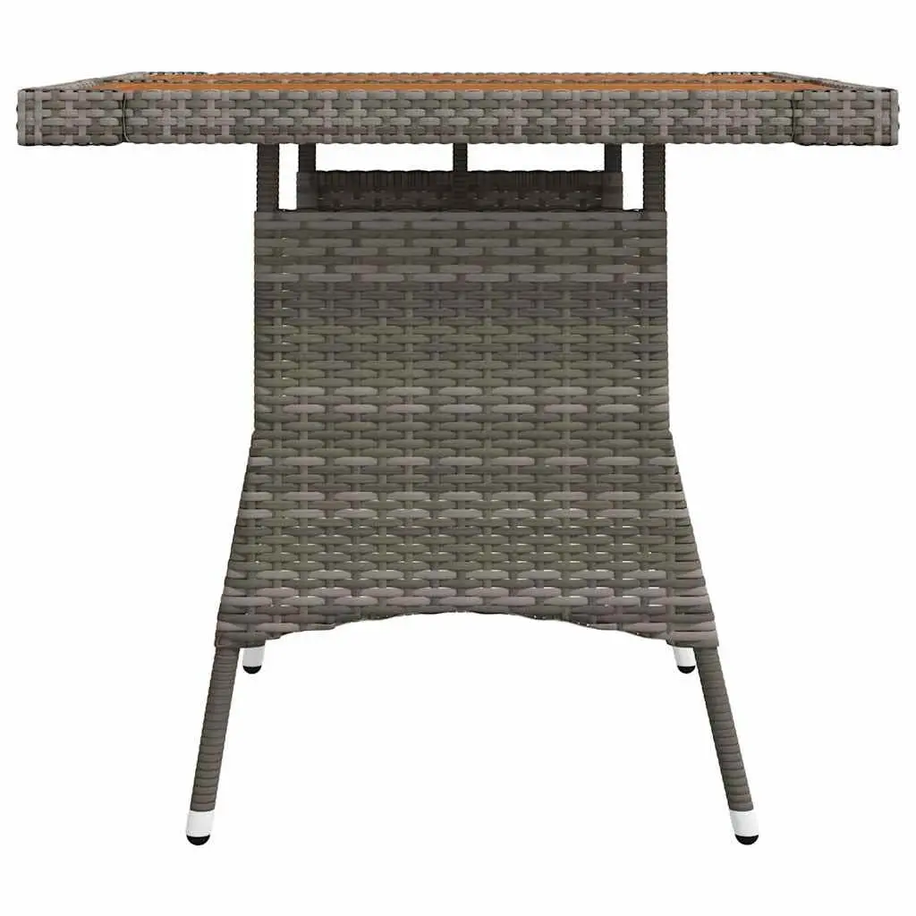 Garden Table Acacia Wood Powder-coated Steel Grey Outdoor Dining Patio Furniture