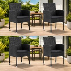 Versatile Black Rattan Chairs Set for Your Outdoor Needs