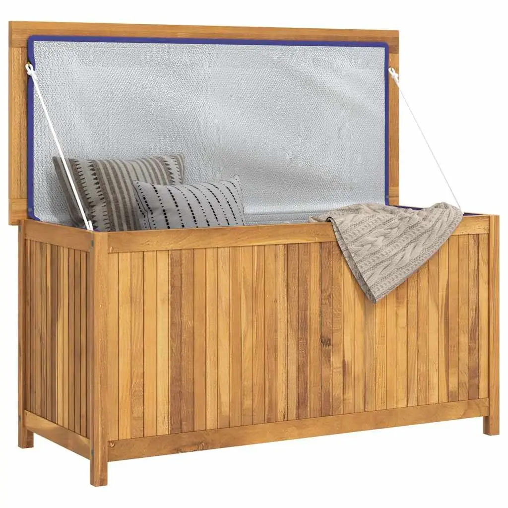 Garden Storage Box Solid Teak Wood 114x50x58 cm Brown Outdoor Deck Chest