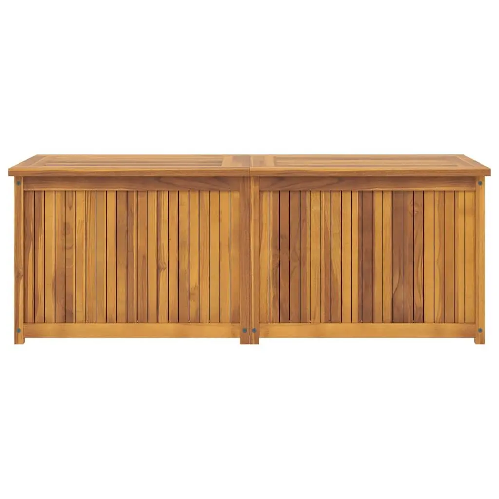 Garden Chest Solid Teak Wood 150x50x55 cm Weather Resistant Brown Easy Open Lid Storage Box for Outdoor Tools Cushions Accessories