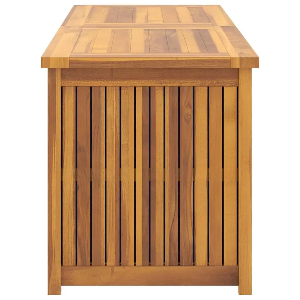 Garden Chest Solid Teak Wood 150x50x55 cm Weather Resistant Brown Easy Open Lid Storage Box for Outdoor Tools Cushions Accessories