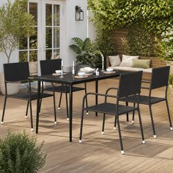 Practical Glass Top Dining Table for Outdoor Use