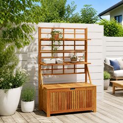 Practical Outdoor Storage Box with Built-in Trellis