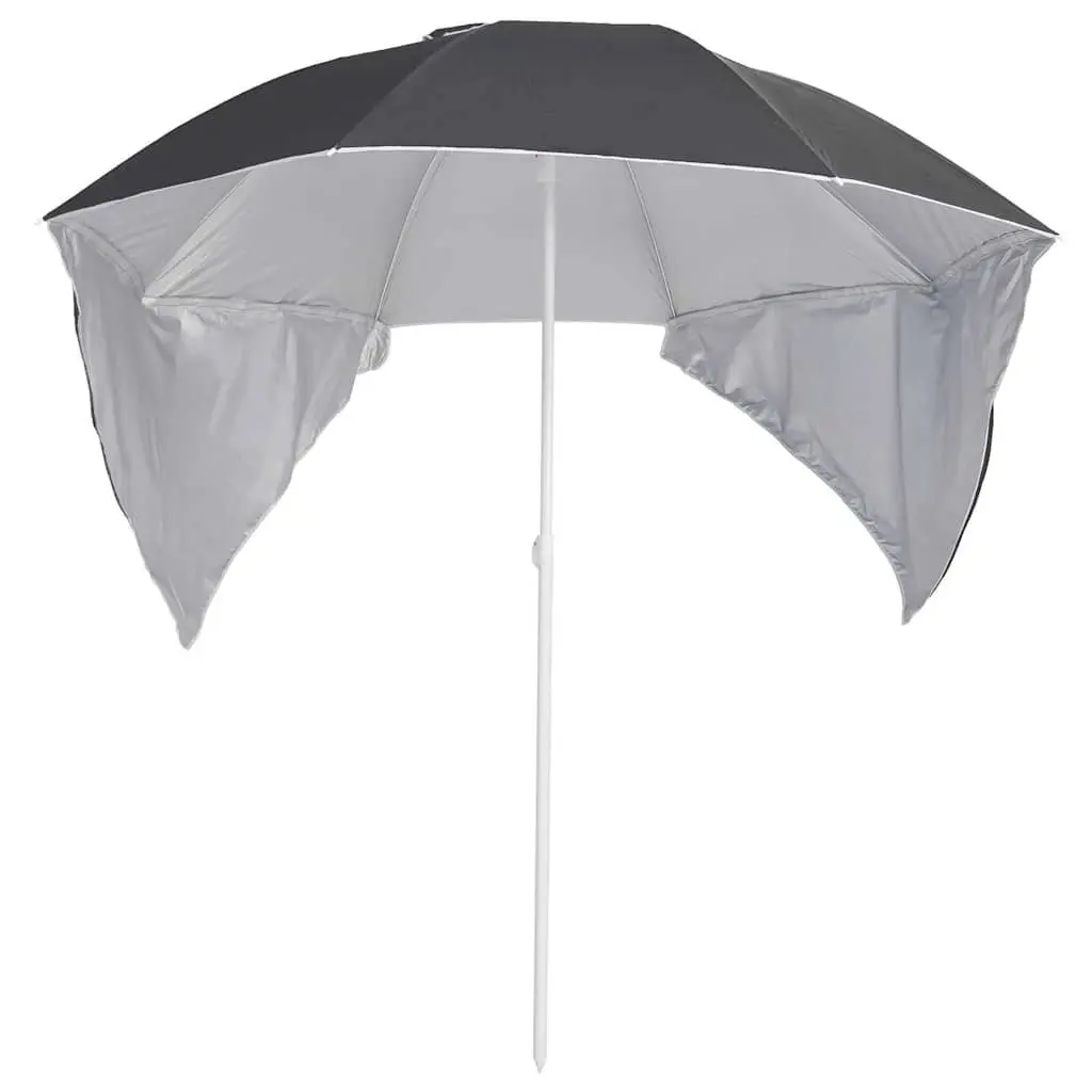 Beach Parasol Polyester 215cm Anthracite with Detachable Side Walls