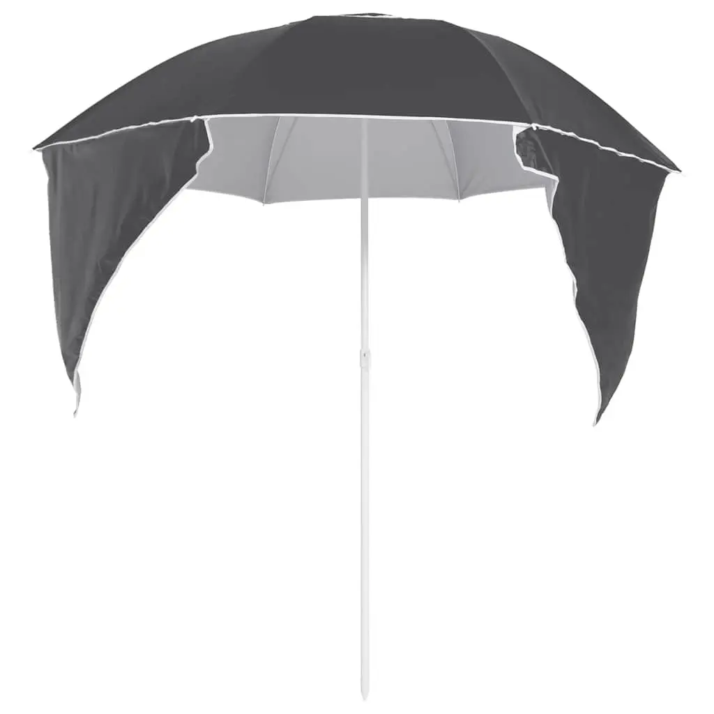 Beach Parasol Polyester 215cm Anthracite with Detachable Side Walls