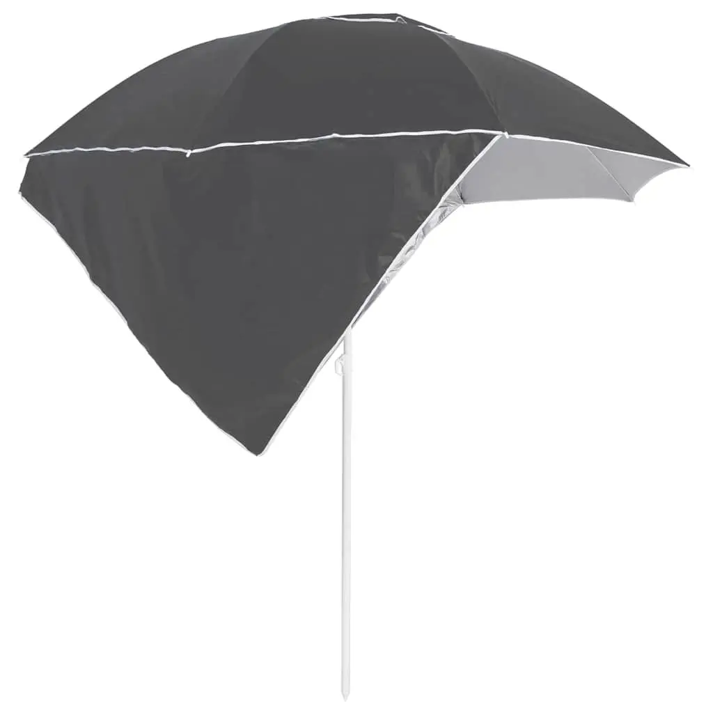 Beach Parasol Polyester 215cm Anthracite with Detachable Side Walls