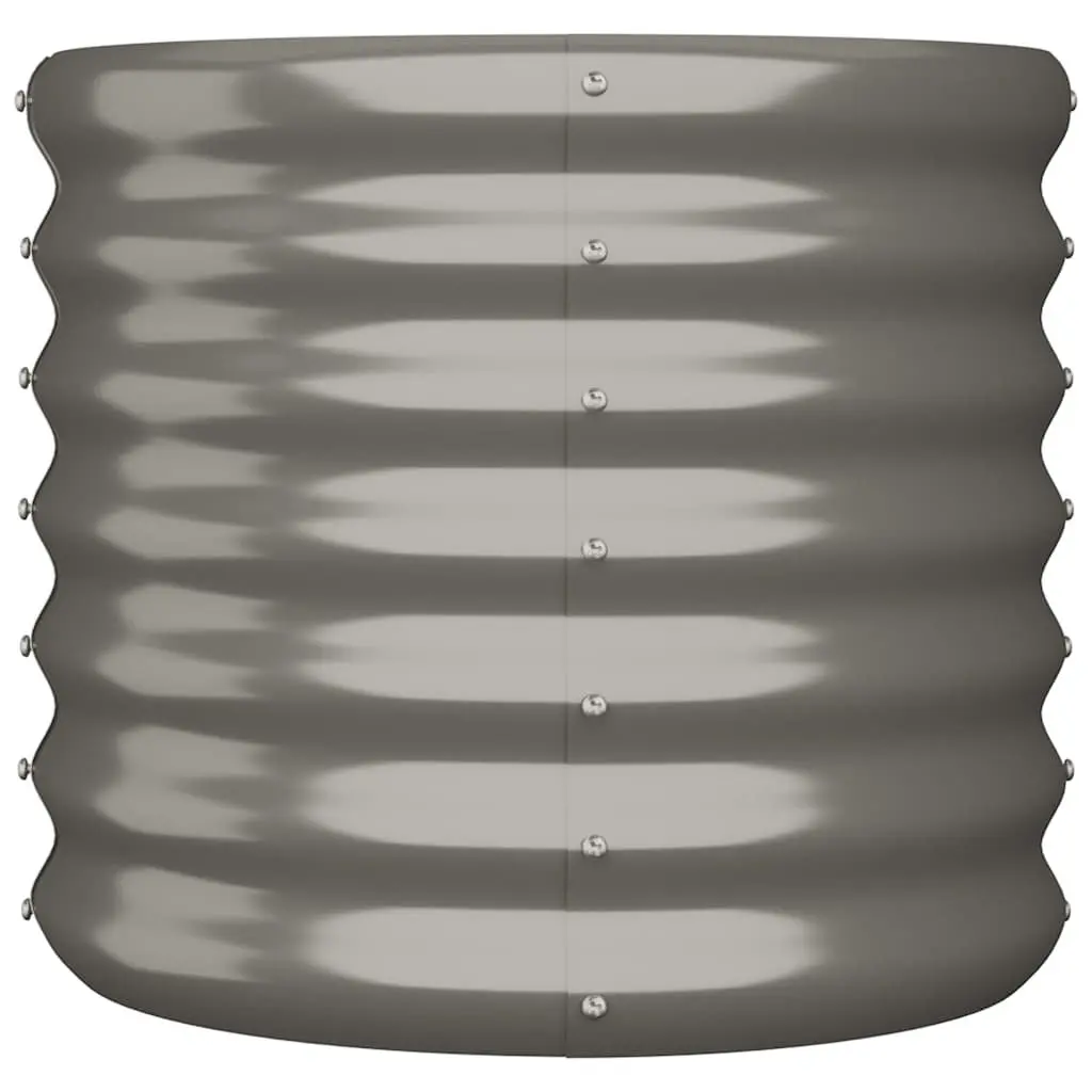 Raised Bed Planter Galvanised Steel Grey 40x40x36cm for Outdoor Patio Balcony Gardening