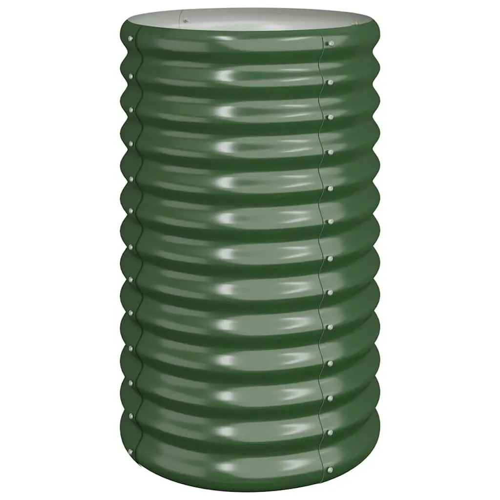 Garden Planter Raised Bed Outdoor Galvanised Steel Flower Pot Green 40x40x68cm