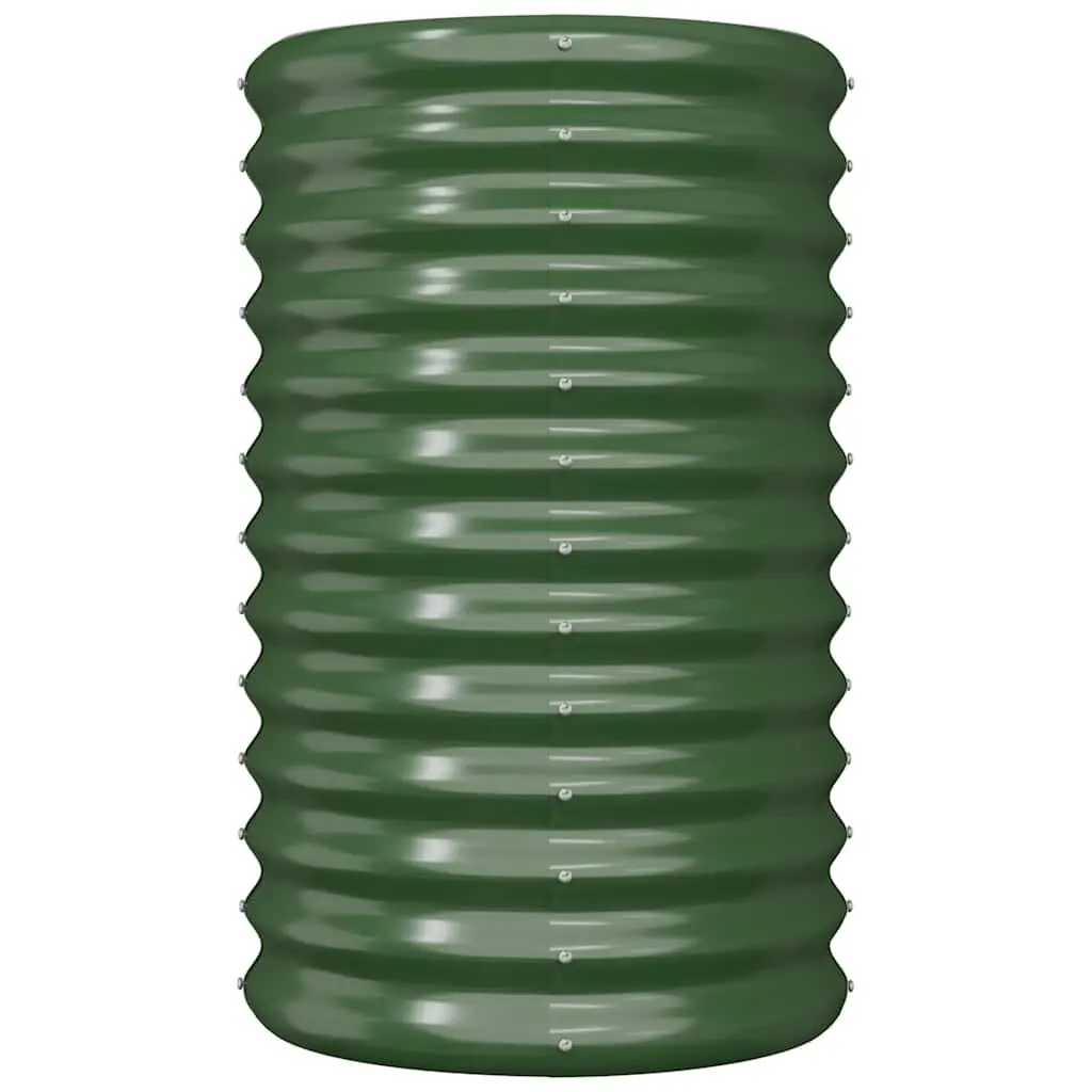 Garden Planter Raised Bed Outdoor Galvanised Steel Flower Pot Green 40x40x68cm