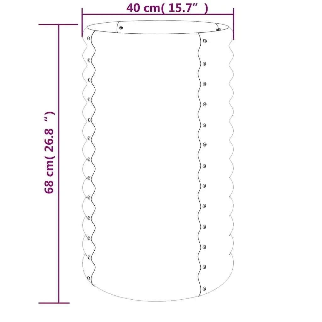 Garden Planter Raised Bed Outdoor Anthracite 40x40x68 cm Steel Flower Pot